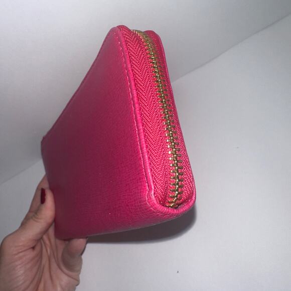 Furla XL Genuine Leather Babylon Continental Zip-around Wallet Color: Pink red - Picture 4 of 14